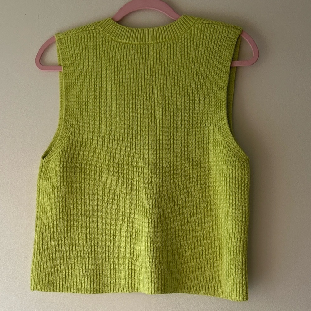 Zara lime Green Sleeveless Knit Top - Picture 3 of 5